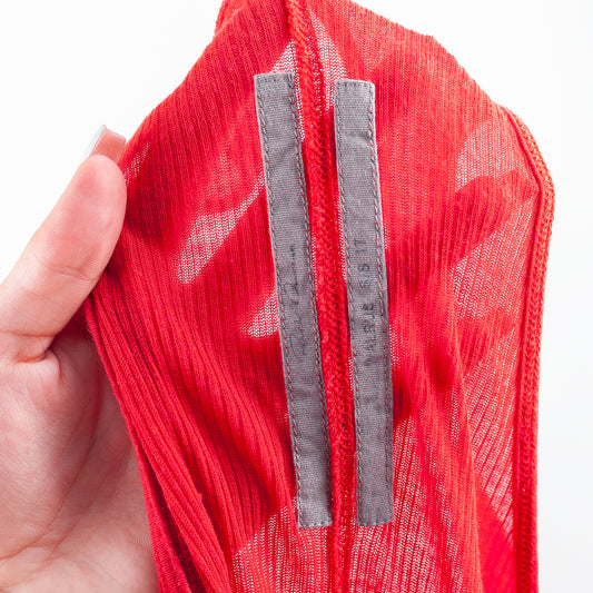 Rick Owens Red Basic Ribbed Tank Top (S)