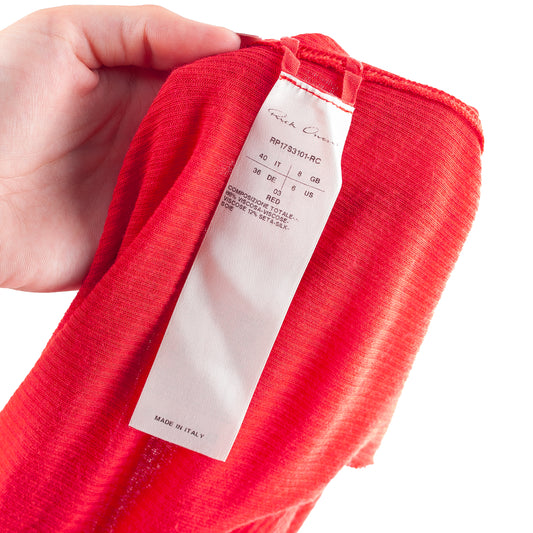 Rick Owens Red Basic Ribbed Tank Top (S)