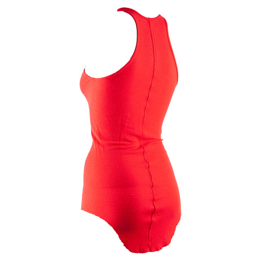 Rick Owens Red Basic Ribbed Tank Top (S)