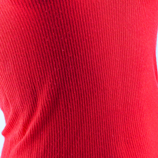 Rick Owens Red Basic Ribbed Tank Top (S)