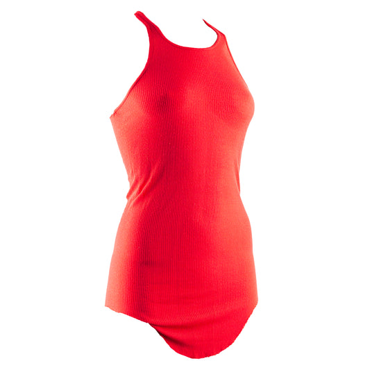 Rick Owens Red Basic Ribbed Tank Top (S)