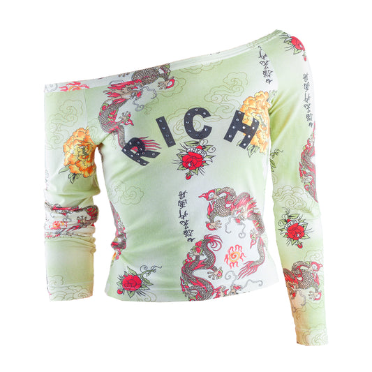 Richmond Chinese Vintage Long Sleeve Top (L)