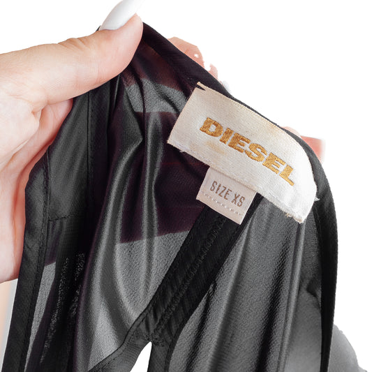 Diesel See-Through Black Mesh Tank Top (XS)