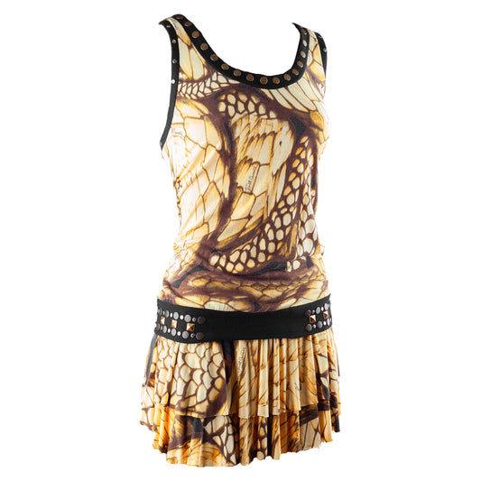 Just Cavalli Yellow Snake Vintage Dress (L)