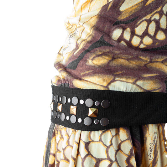 Just Cavalli Yellow Snake Vintage Dress (L)