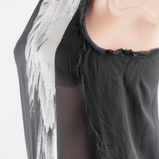 Helmut Lang "Wing" Black Silk Tank Top (S)