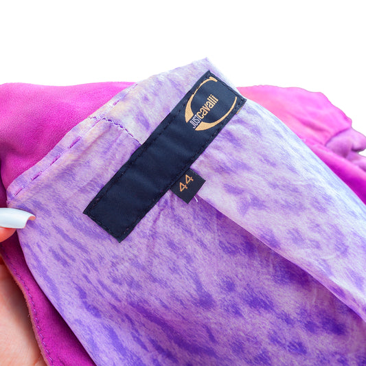 Just Cavalli Purple Suede Leather Vintage Jacket (S)