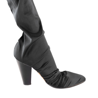 Dolce & Gabbana Vintage Black High-Stock Stretch Silk Boots  