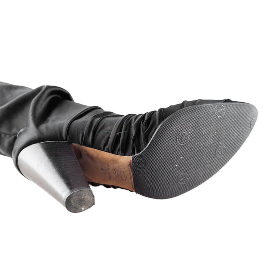 Dolce & Gabbana Vintage Black High-Stock Stretch Silk Boots  