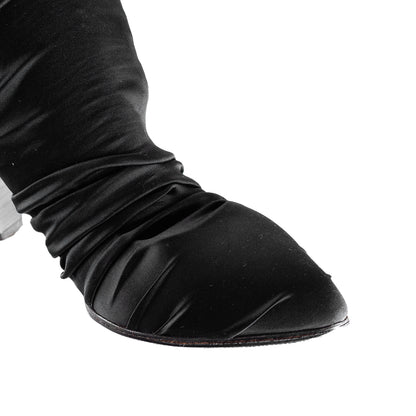 Dolce & Gabbana Vintage Black High-Stock Stretch Silk Boots  