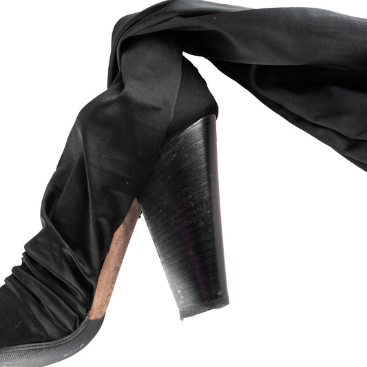 Dolce & Gabbana Vintage Black High-Stock Stretch Silk Boots  