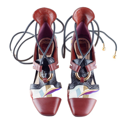 Christian Dior 2017 Metallic Tied-Up Heels  