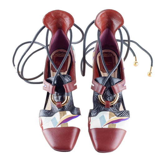Christian Dior 2017 Metallic Tied-Up Heels  