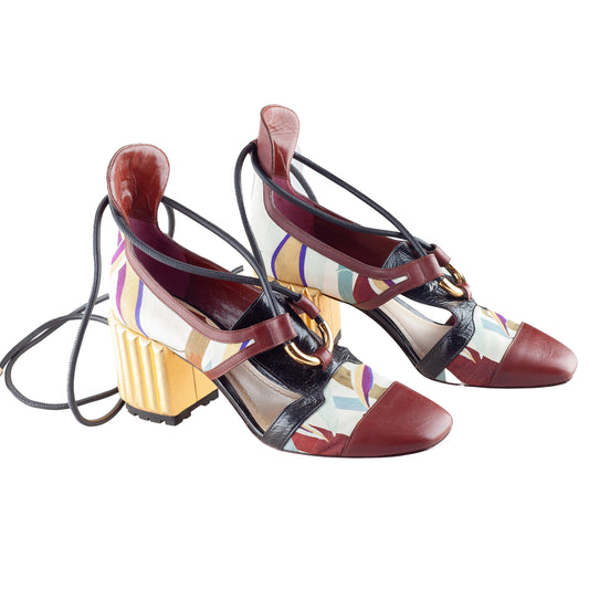 Christian Dior 2017 Metallic Tied-Up Heels  