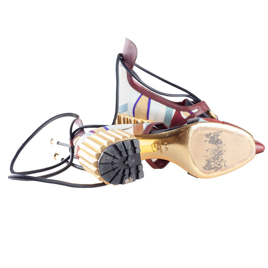 Christian Dior 2017 Metallic Tied-Up Heels  