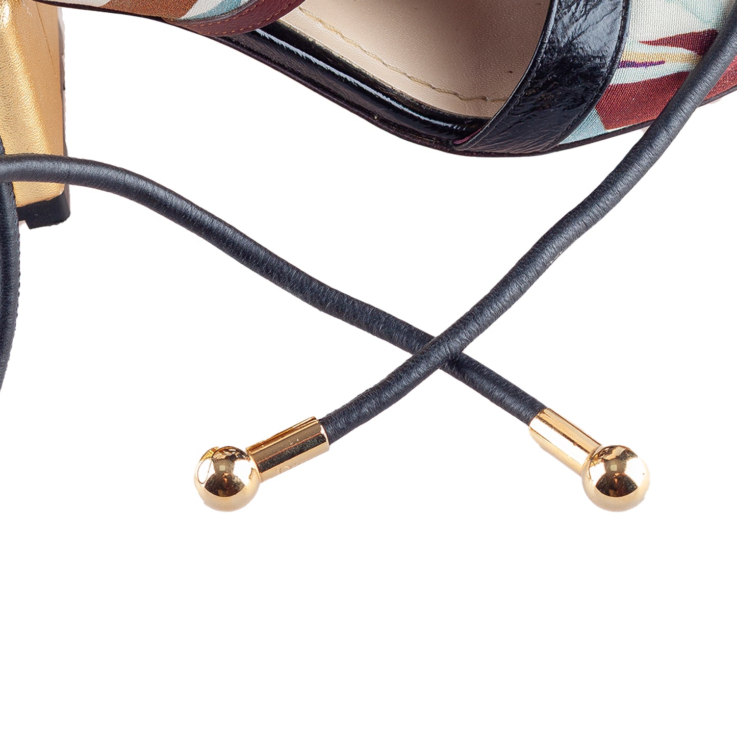 Christian Dior 2017 Metallic Tied-Up Heels