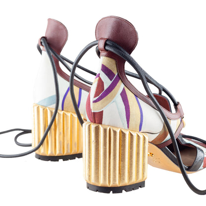 Christian Dior 2017 Metallic Tied-Up Heels  
