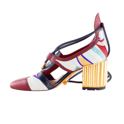 Christian Dior 2017 Metallic Tied-Up Heels  