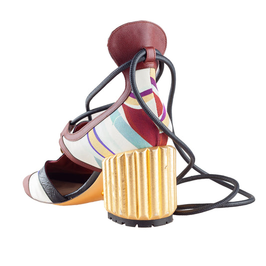 Christian Dior 2017 Metallic Tied-Up Heels  