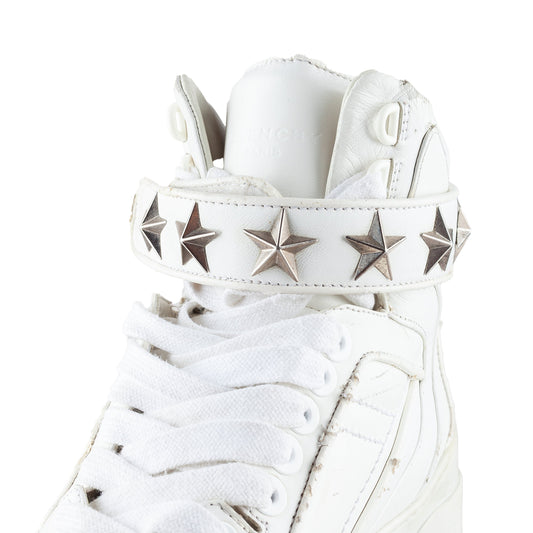 Givenchy Paris Tyson Star High Top White Sneakers  