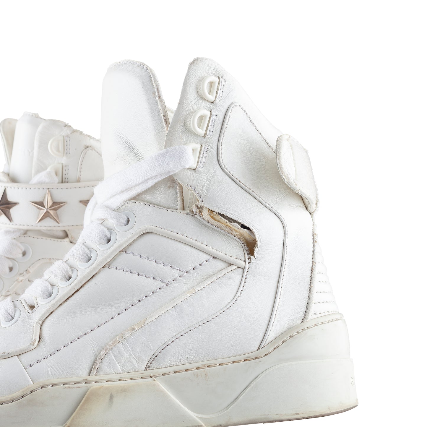 Givenchy Paris Tyson Star High Top White Sneakers