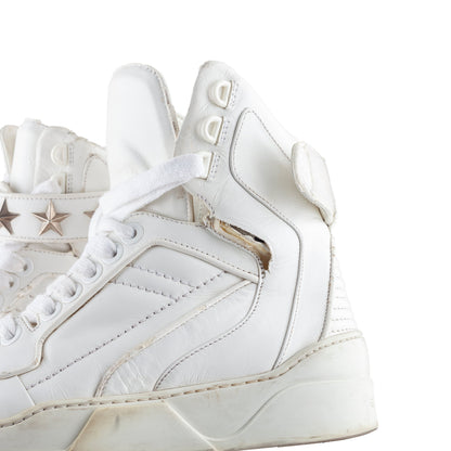 Givenchy Paris Tyson Star High Top White Sneakers  