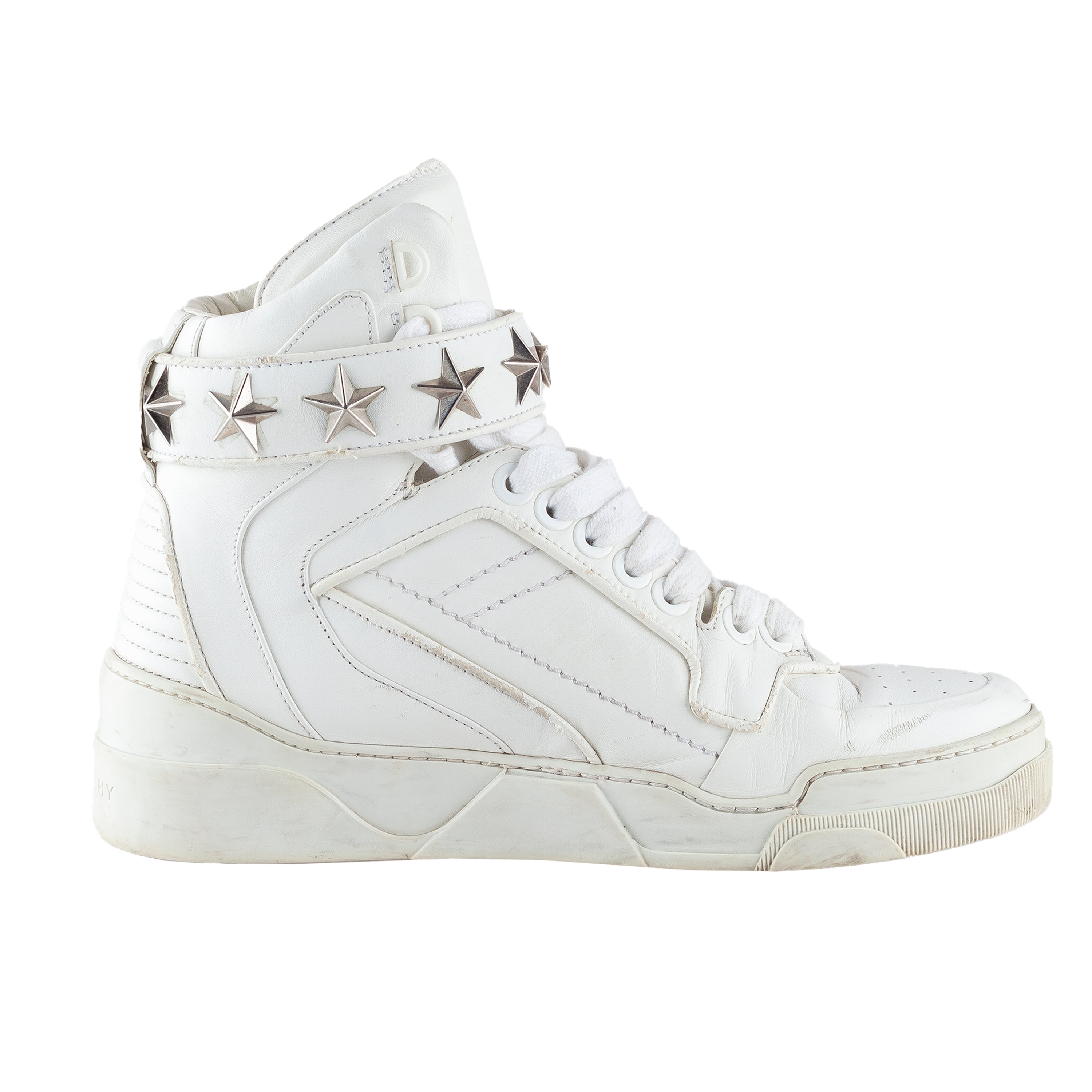 Givenchy Paris Tyson Star High Top White Sneakers