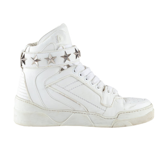 Givenchy Paris Tyson Star High Top White Sneakers  