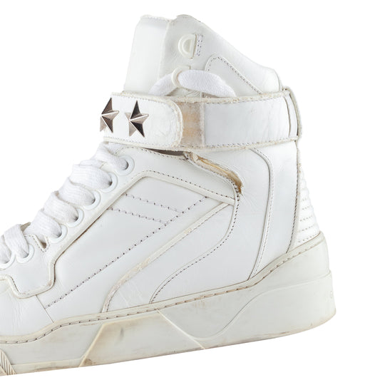 Givenchy Paris Tyson Star High Top White Sneakers  