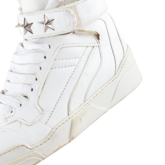 Givenchy Paris Tyson Star High Top White Sneakers  