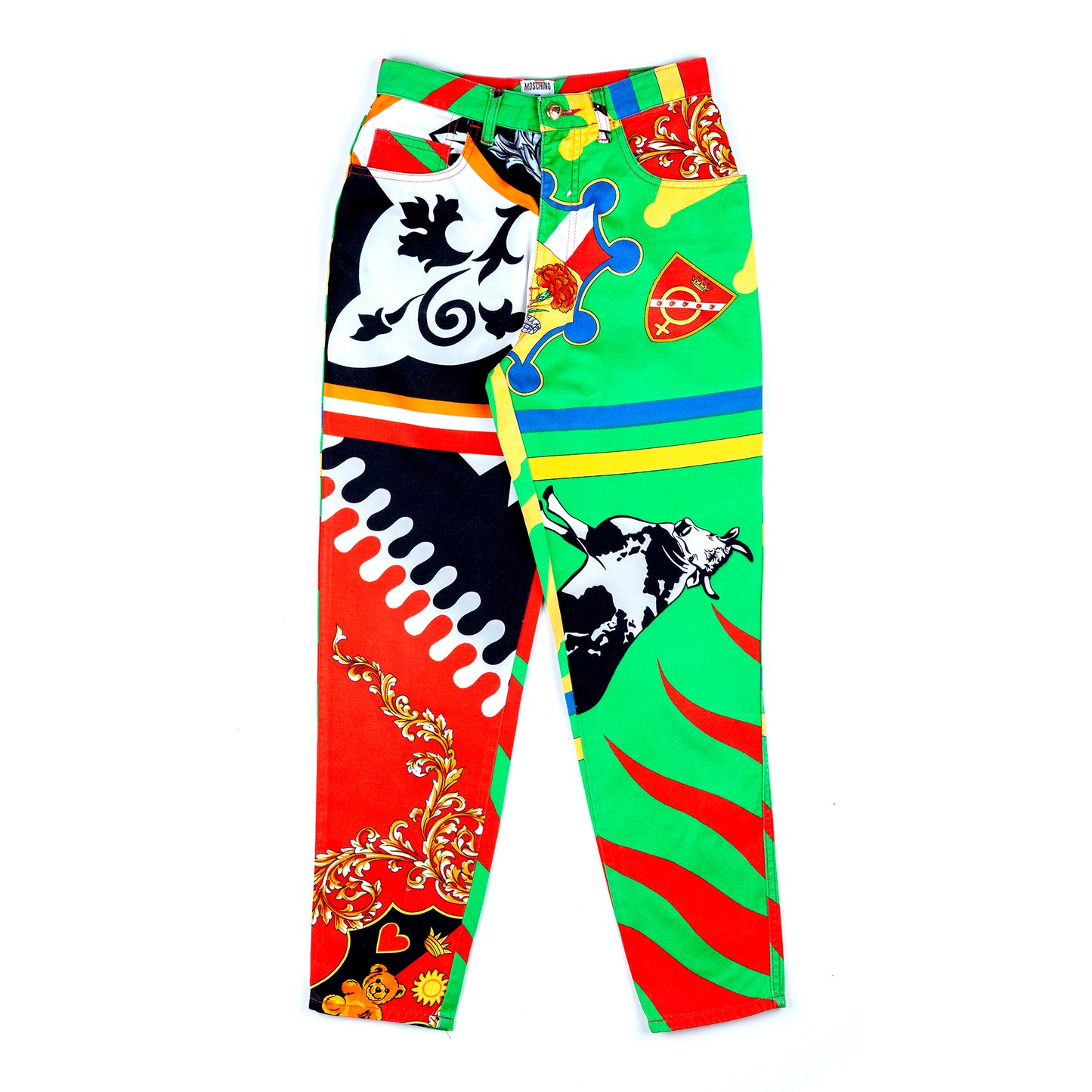 Moschino Jeans Multicolor Cow Vintage Pants (S)