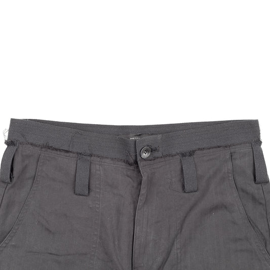 Diesel Pinstripe Capri Bondage Vintage Cargo Loose Black Pants (S)