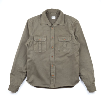 C.P. Company Military Green Long Sleeve Shirt (M)