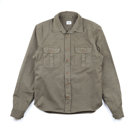 C.P. Company Military Green Long Sleeve Shirt (M)