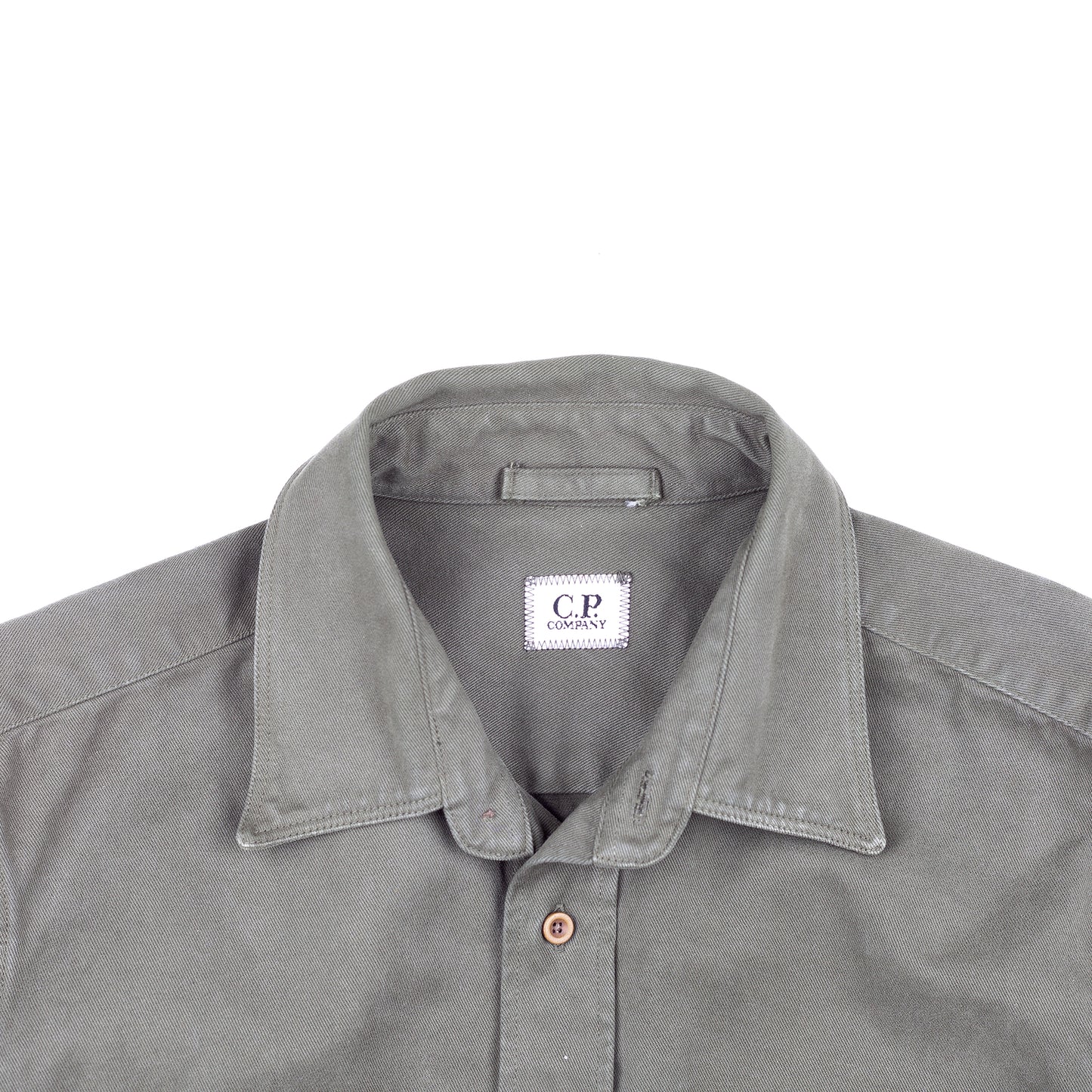 C.P. Company Military Green Long Sleeve Shirt (M)