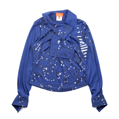 Vivienne Westwood Red Label Constellation / Zodiac Signs Long Sleeve Blue Shirt (M)