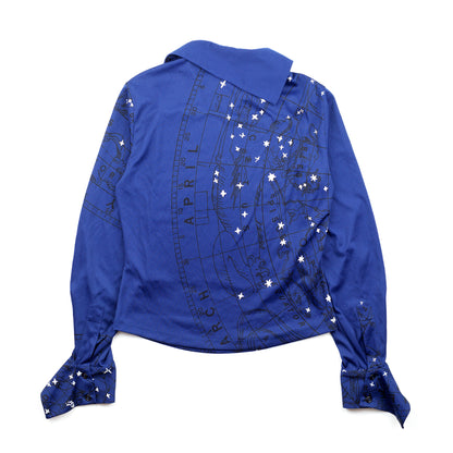 Vivienne Westwood Red Label Constellation / Zodiac Signs Long Sleeve Blue Shirt (M)