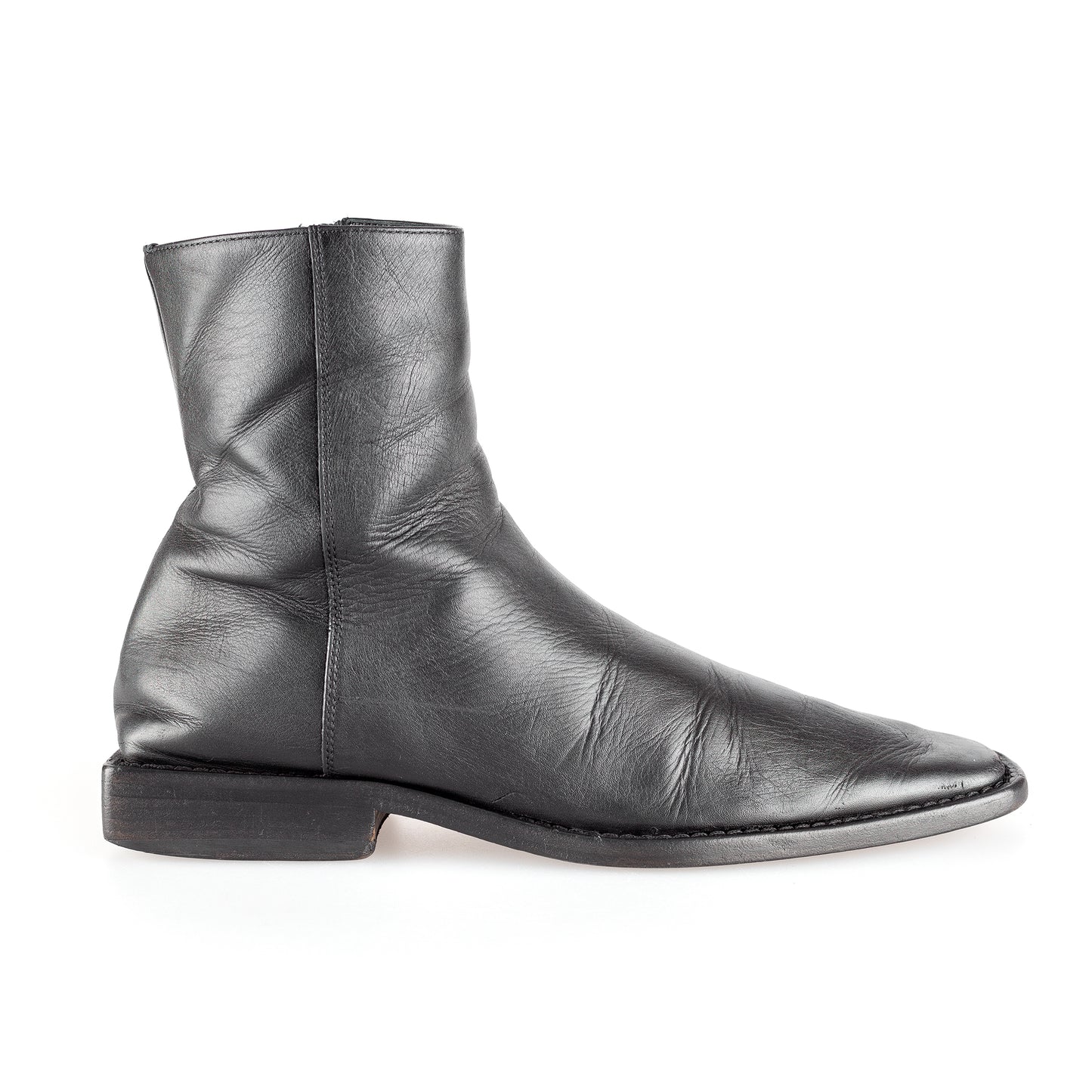 Balenciaga BB RIM BACK Vintage LOGO LEATHER BOOTS (39 EU)