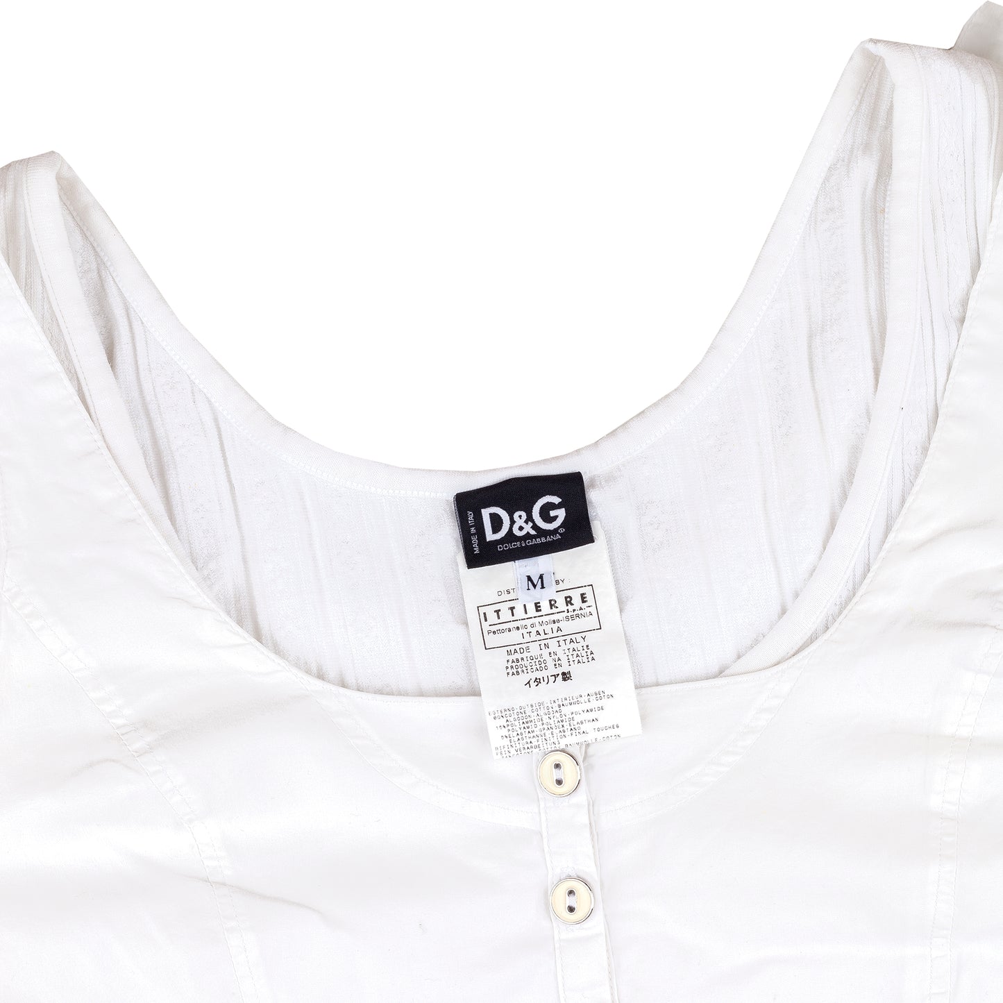 Dolce & Gabbana White Double Layer Vintage Tank Top (M)