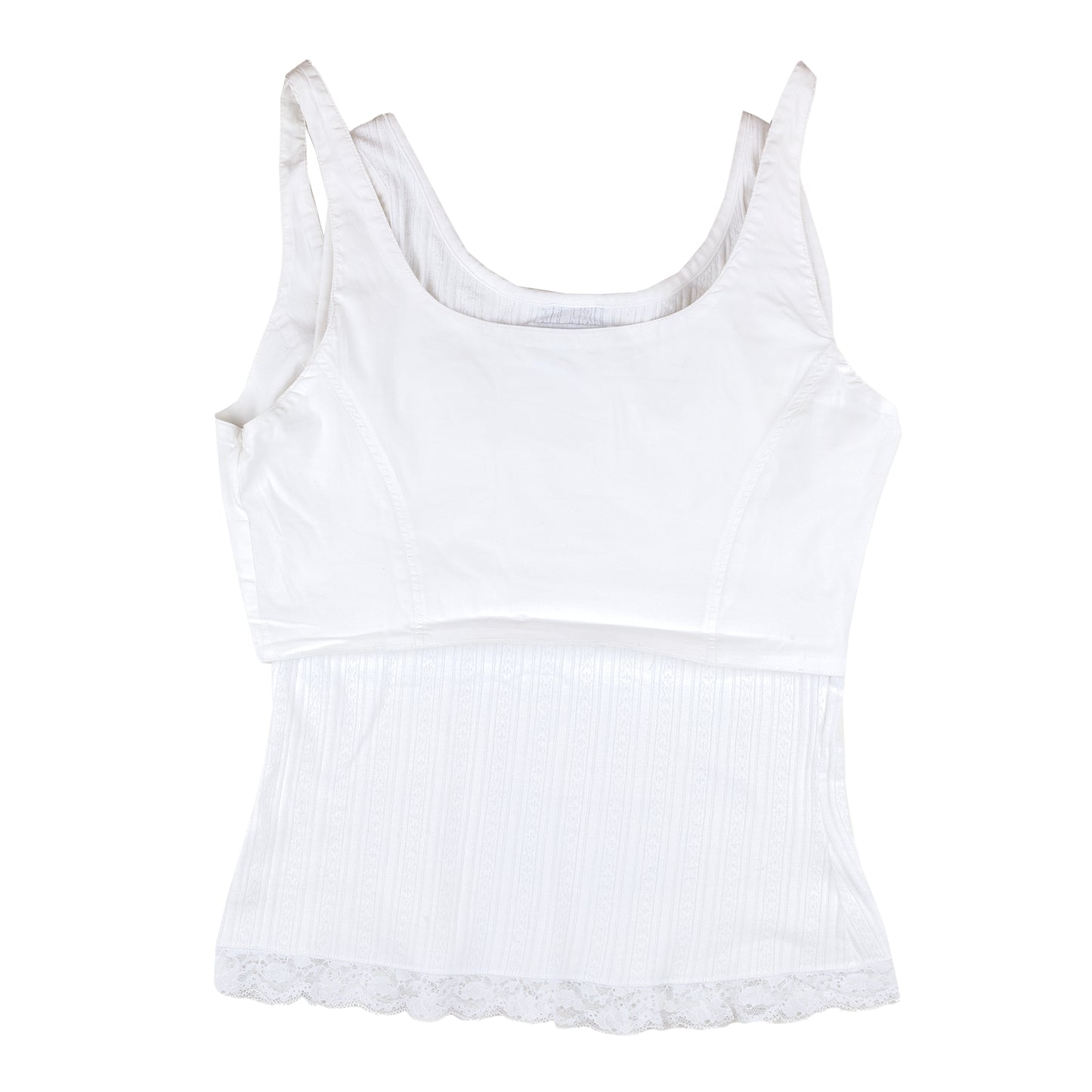 Dolce & Gabbana White Double Layer Vintage Tank Top (M)