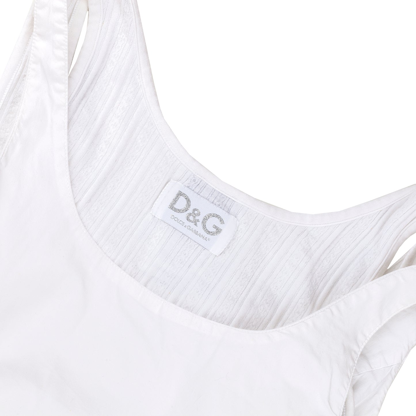 Dolce & Gabbana White Double Layer Vintage Tank Top (M)