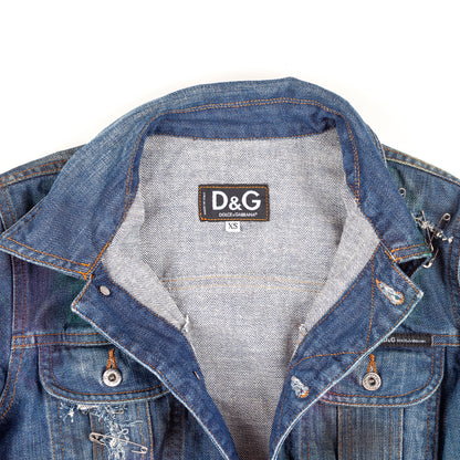 Dolce & Gabbana Spray Paint Vintage Denim Jacket (XS)