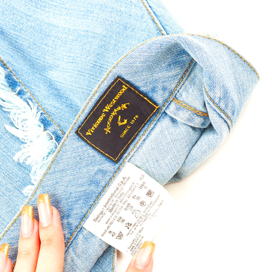 Vivienne Westwood Anglomania Distressed Light Vintage Denim Skirt (S/M)