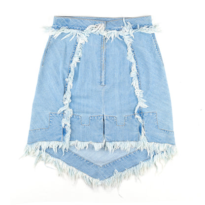 Vivienne Westwood Anglomania Distressed Light Vintage Denim Skirt (S/M)