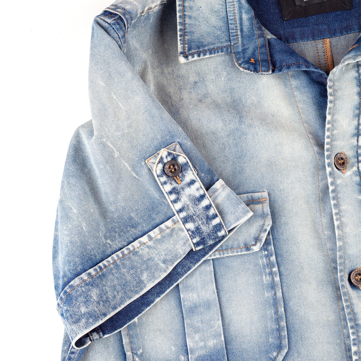 Dolce & Gabbana Multipocket Cargo Acid Vintage Denim Shirt (M)