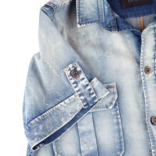 Dolce & Gabbana Multipocket Cargo Acid Vintage Denim Shirt (M)