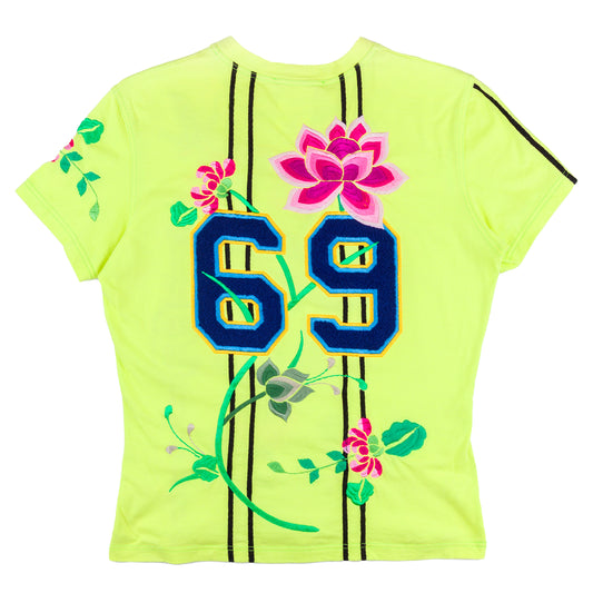 Christian Dior RARE Adiorable Neon Yellow Vintage Baseball T-Shirt (L)