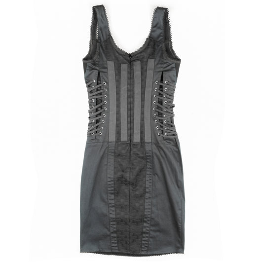 Dolce & Gabbana Vintage Bondage Corset Black Dress (S)