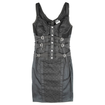 Dolce & Gabbana Vintage Bondage Corset Black Dress (S)