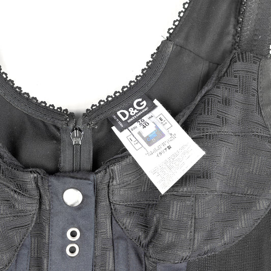 Dolce & Gabbana Vintage Bondage Corset Black Dress (S)
